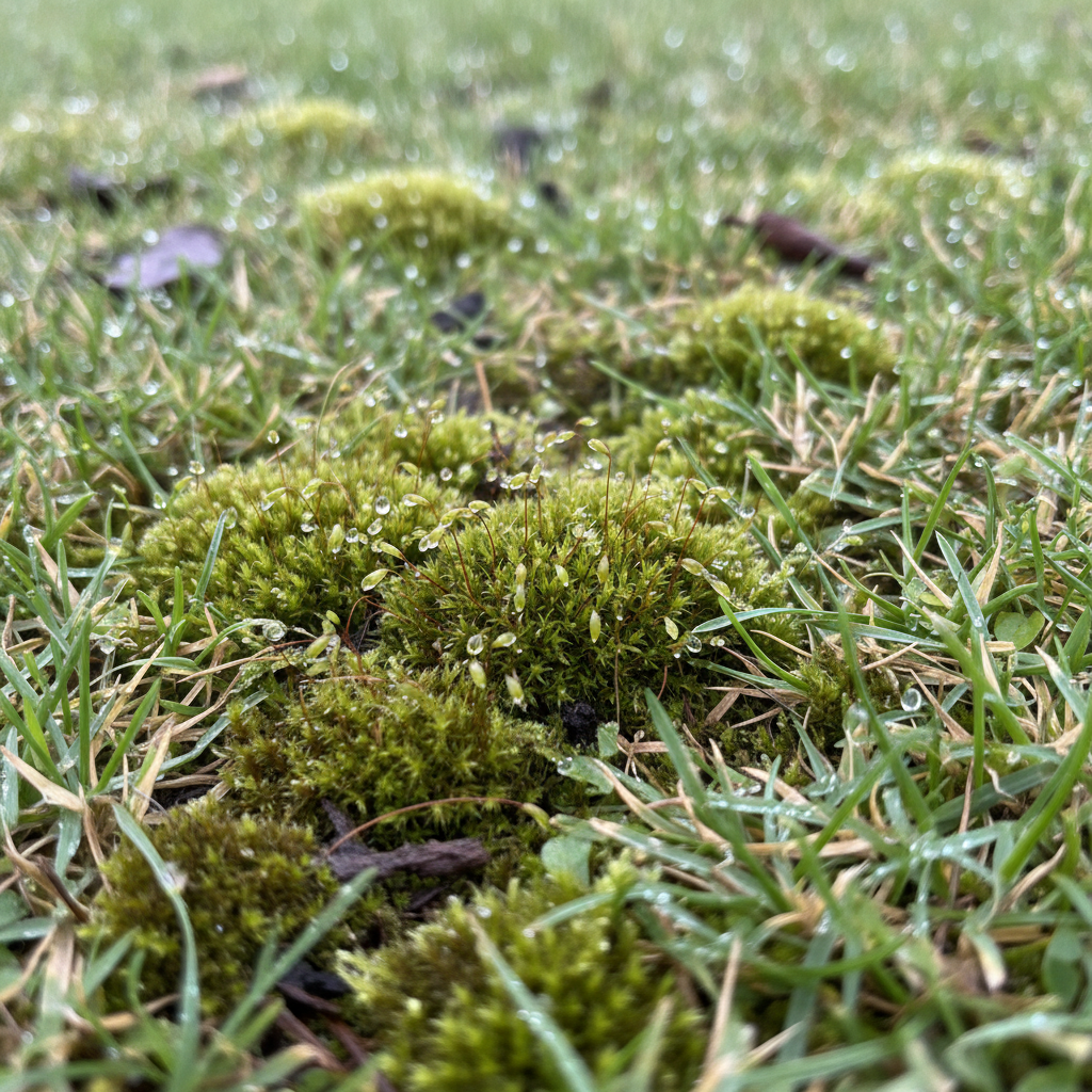 Moss in lawn