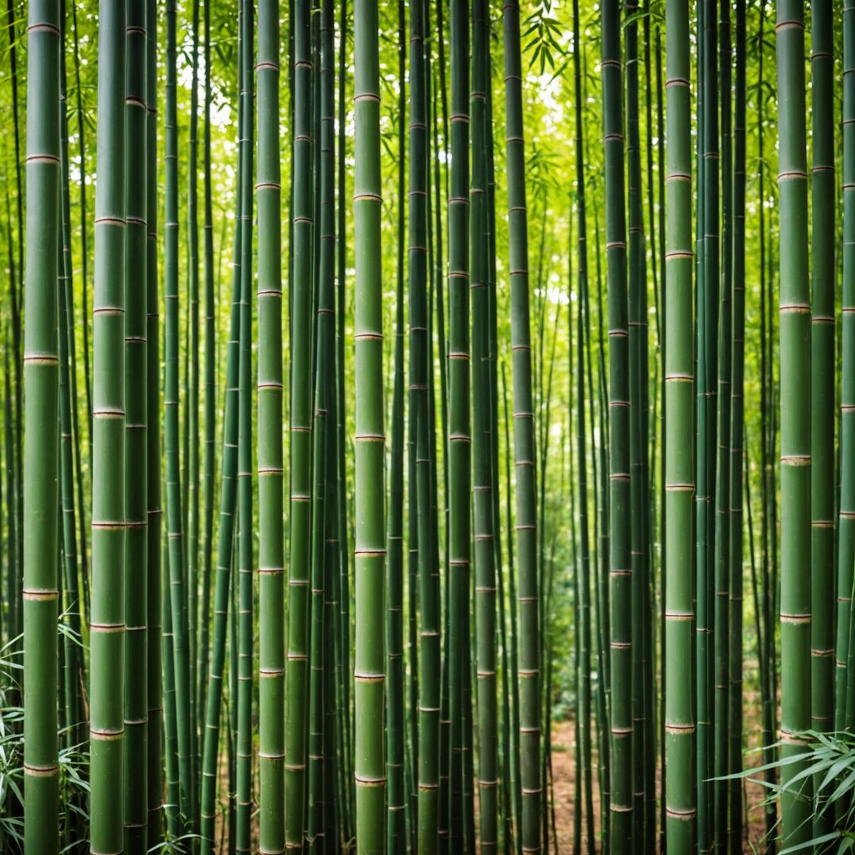 Dense bamboo canes in garden