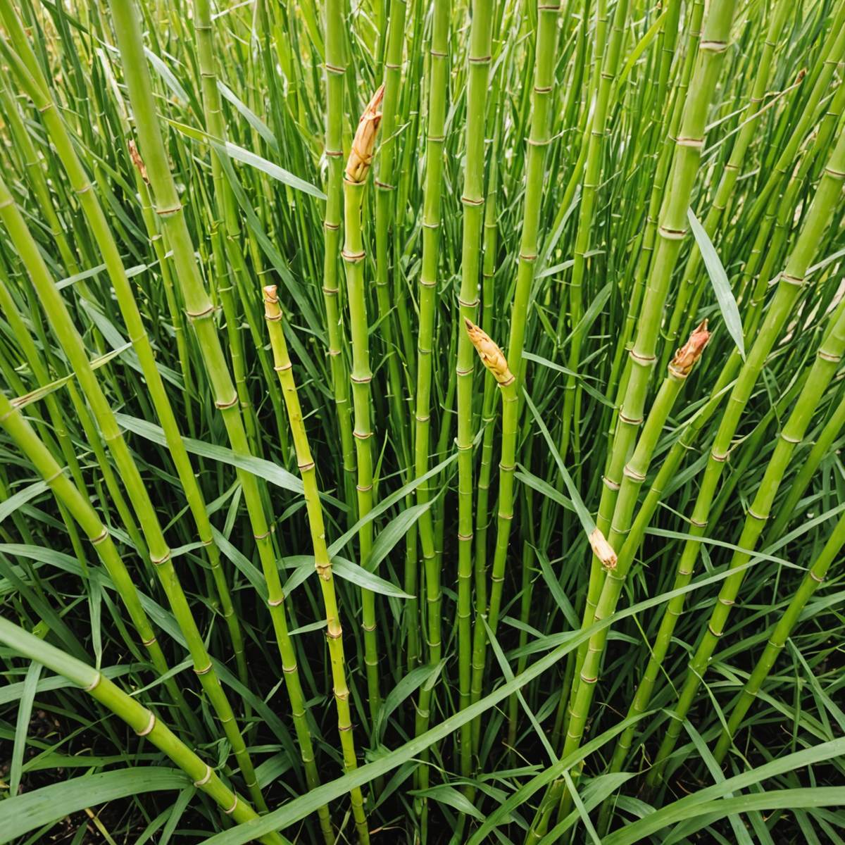 Unwanted bamboo shoots emerging through lawn far from the main clump