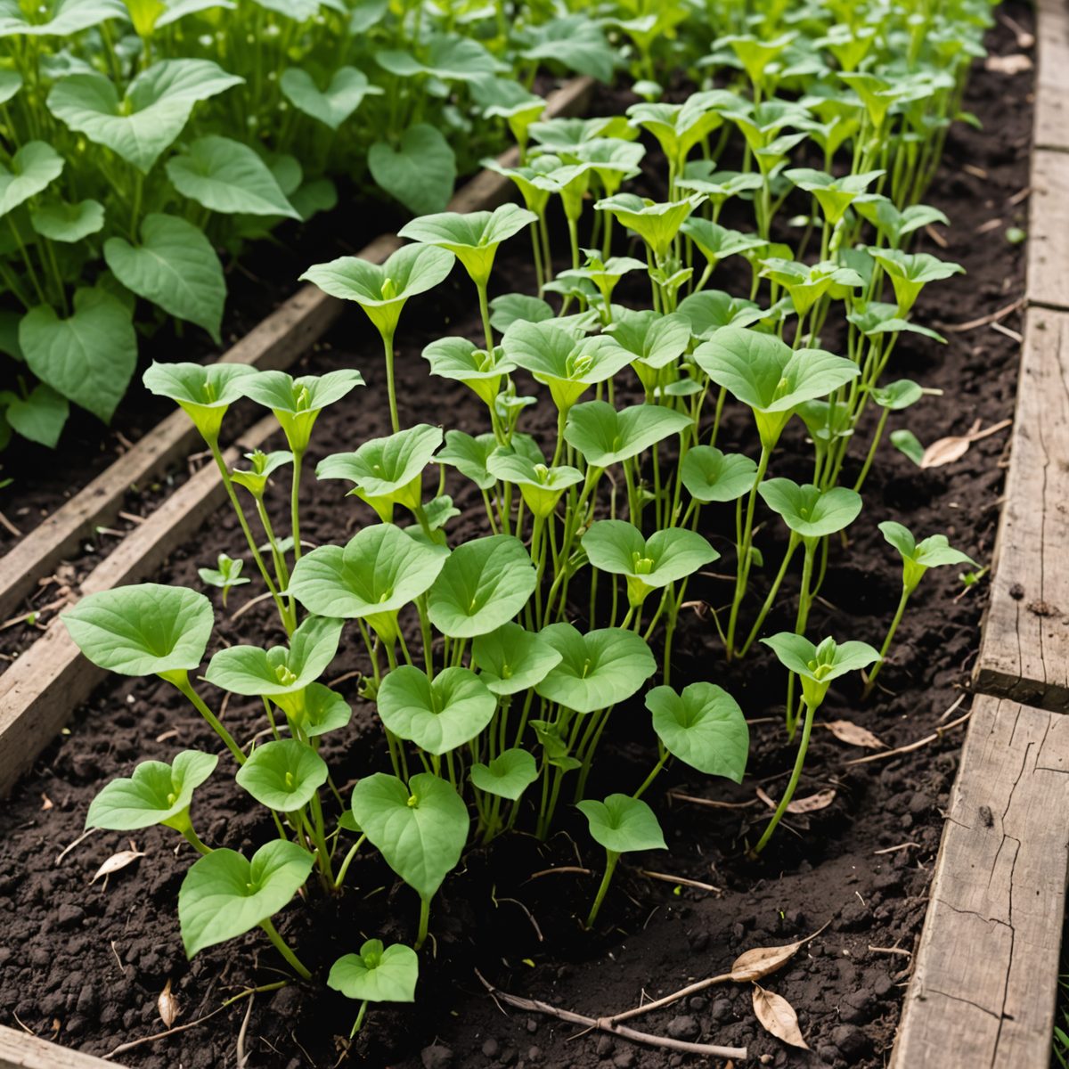 Bindweed emerging from multiple spots in garden