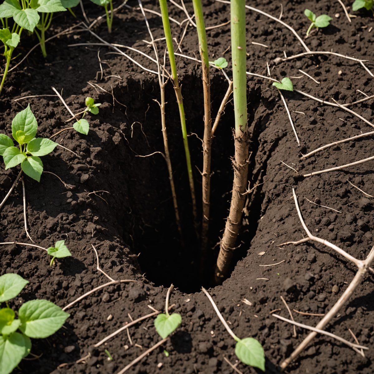 Deep bindweed root system
