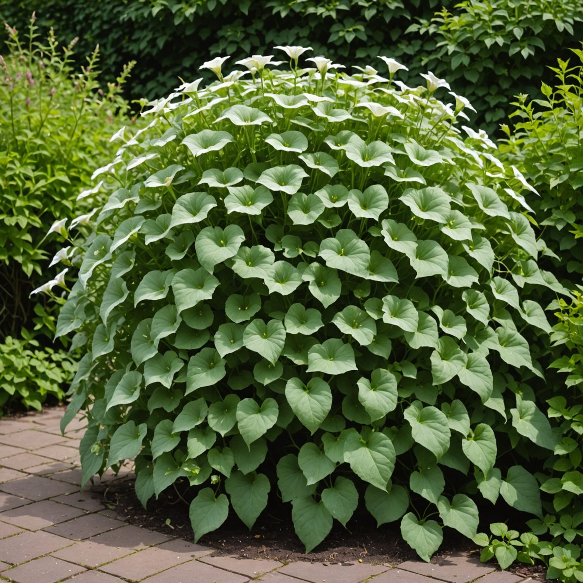 Bindweed smothering garden plants