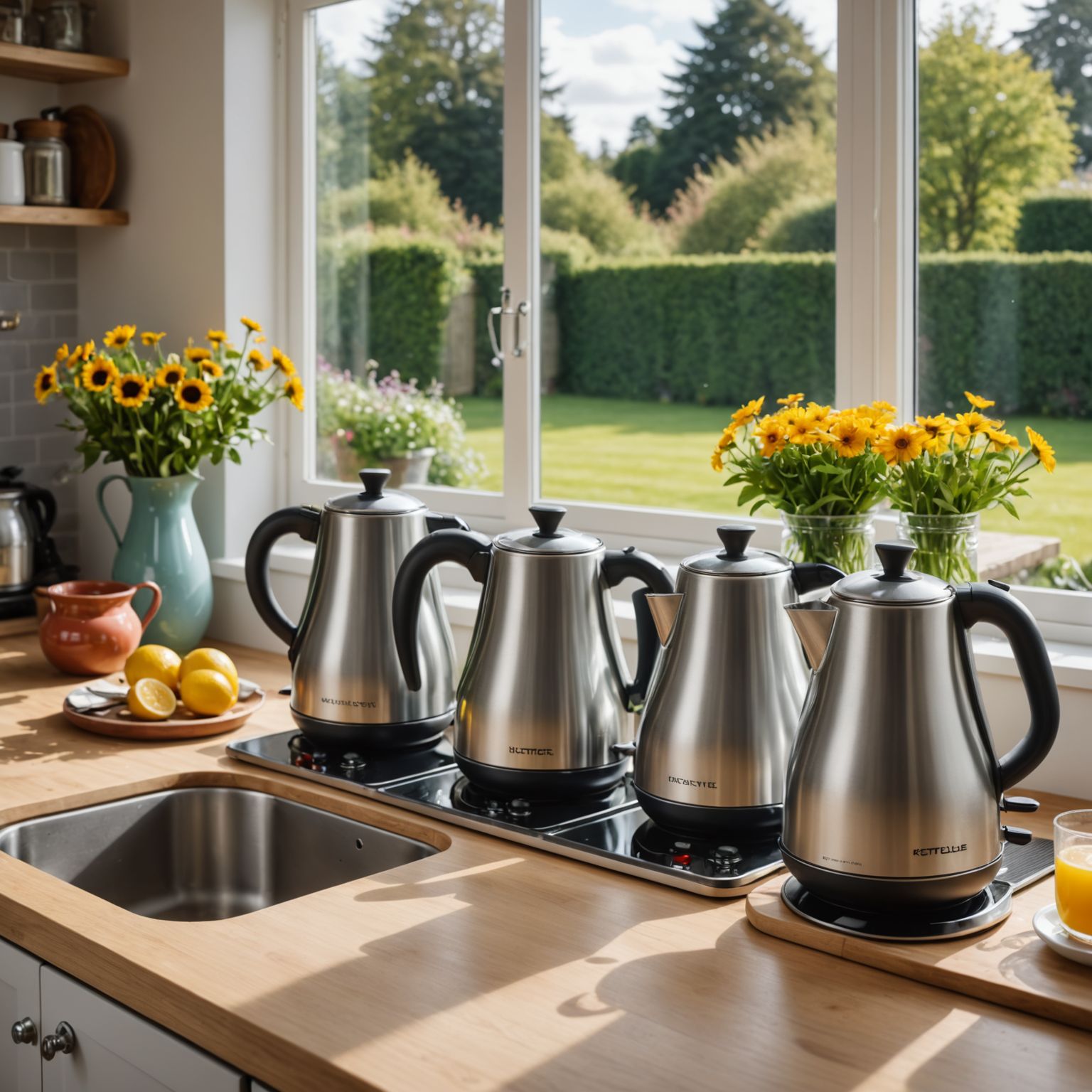 Multiple kettles suggesting impractical scale of boiling water method