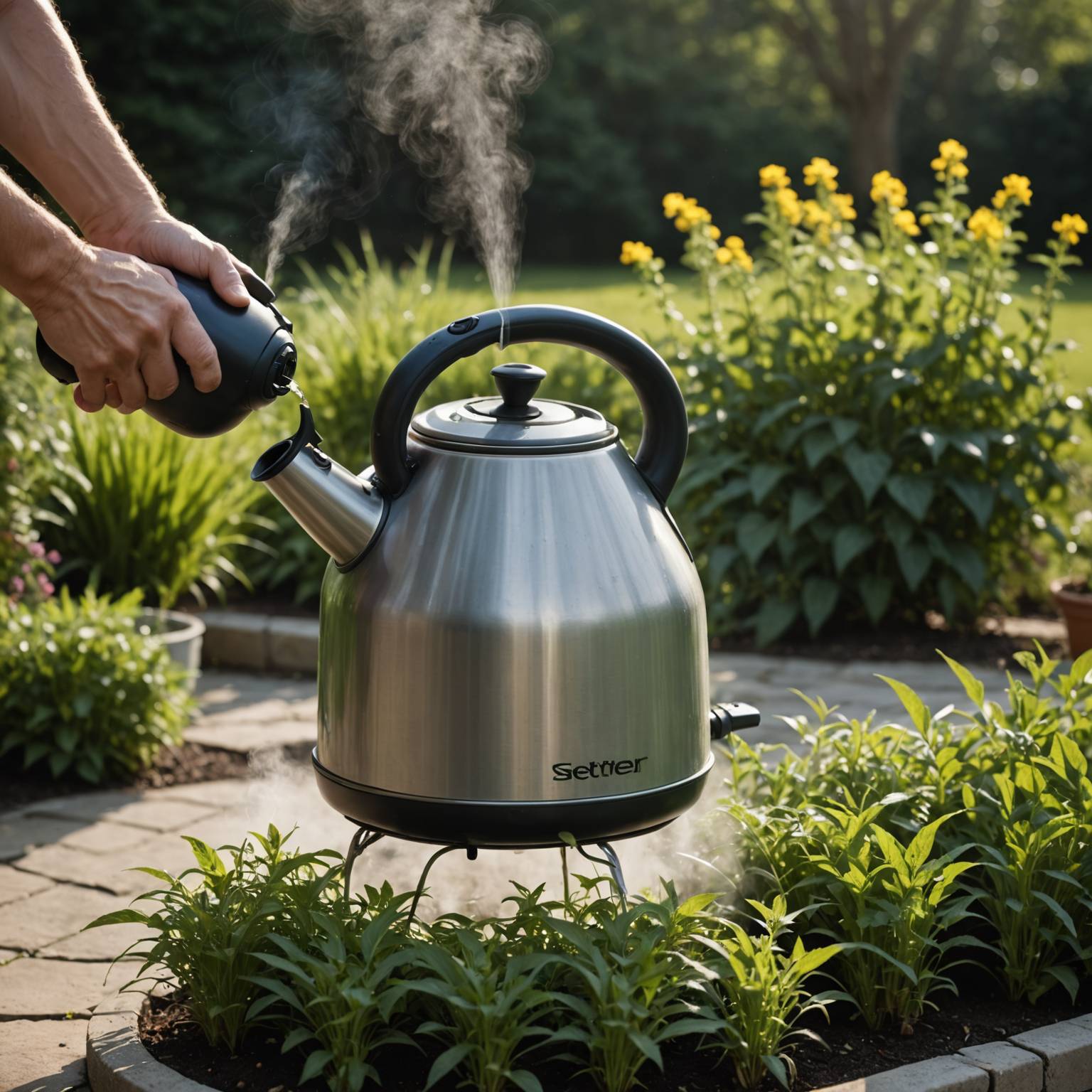 Boiling water weed killer