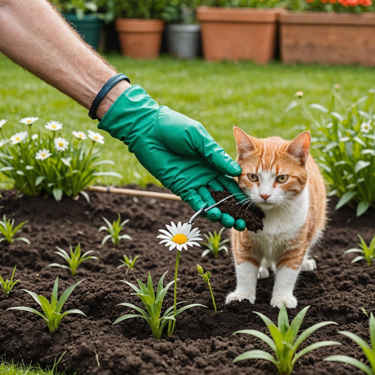 Removing cat's ear with daisy grubber showing taproot