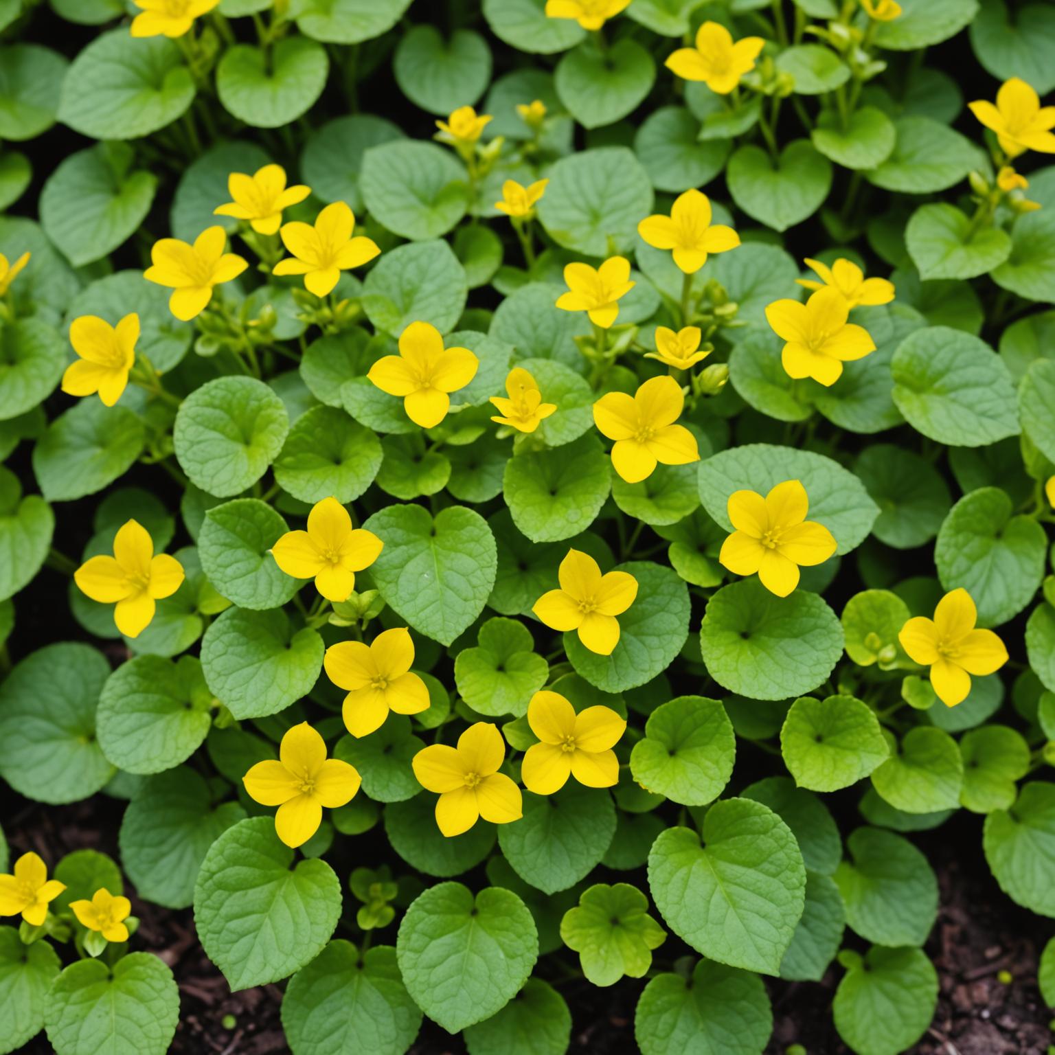 Creeping Jenny yellow flowers