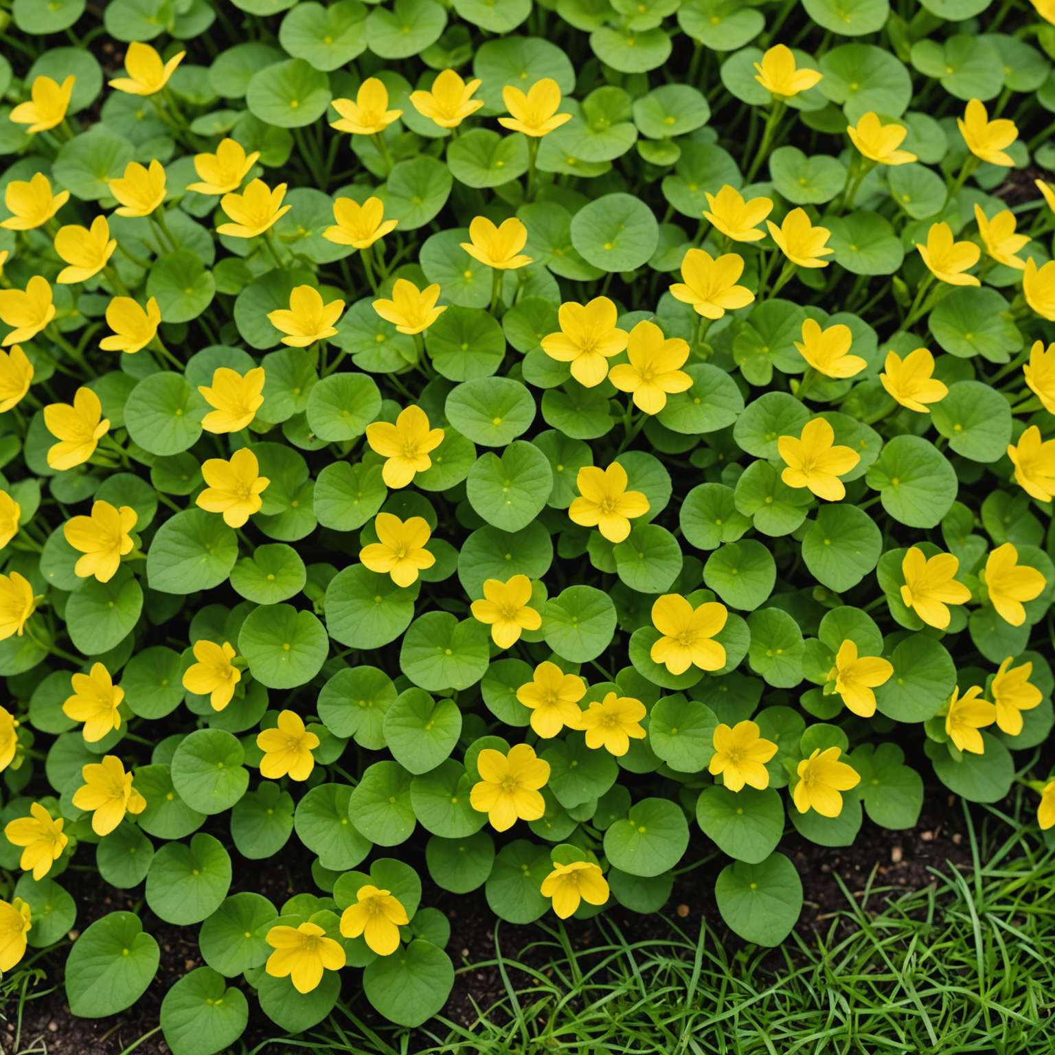 Creeping Jenny spreading through lawn