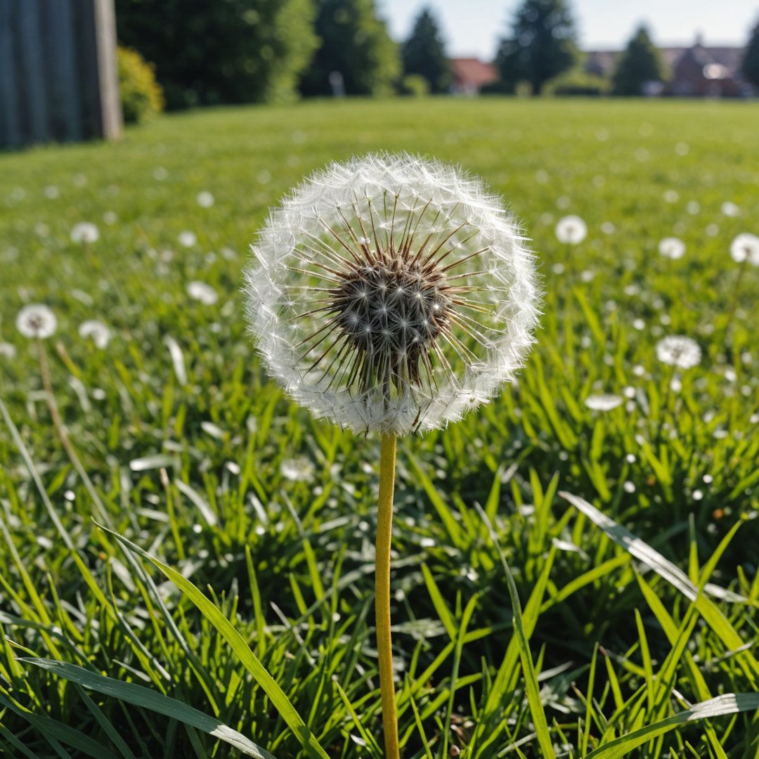 Dandelion seedhead clock