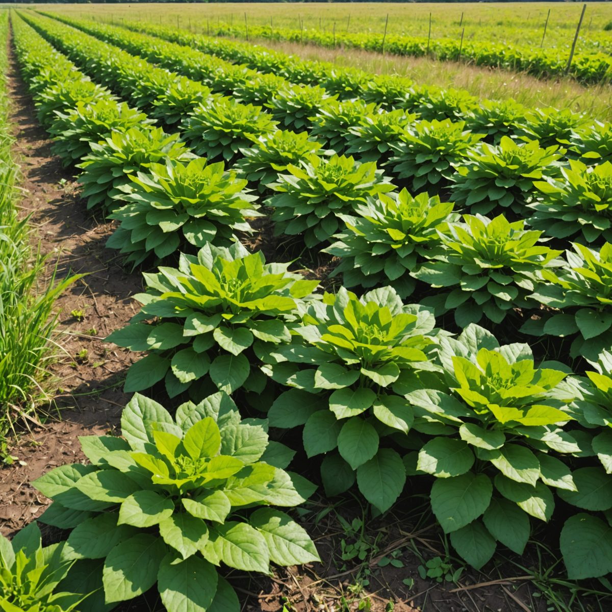 Multiple dock plants in field