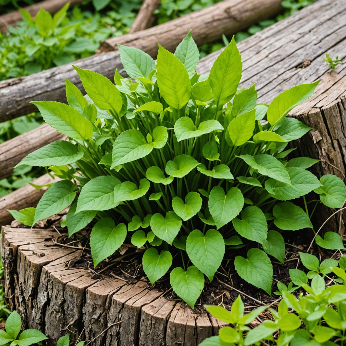 Dock regrowth from cut stump