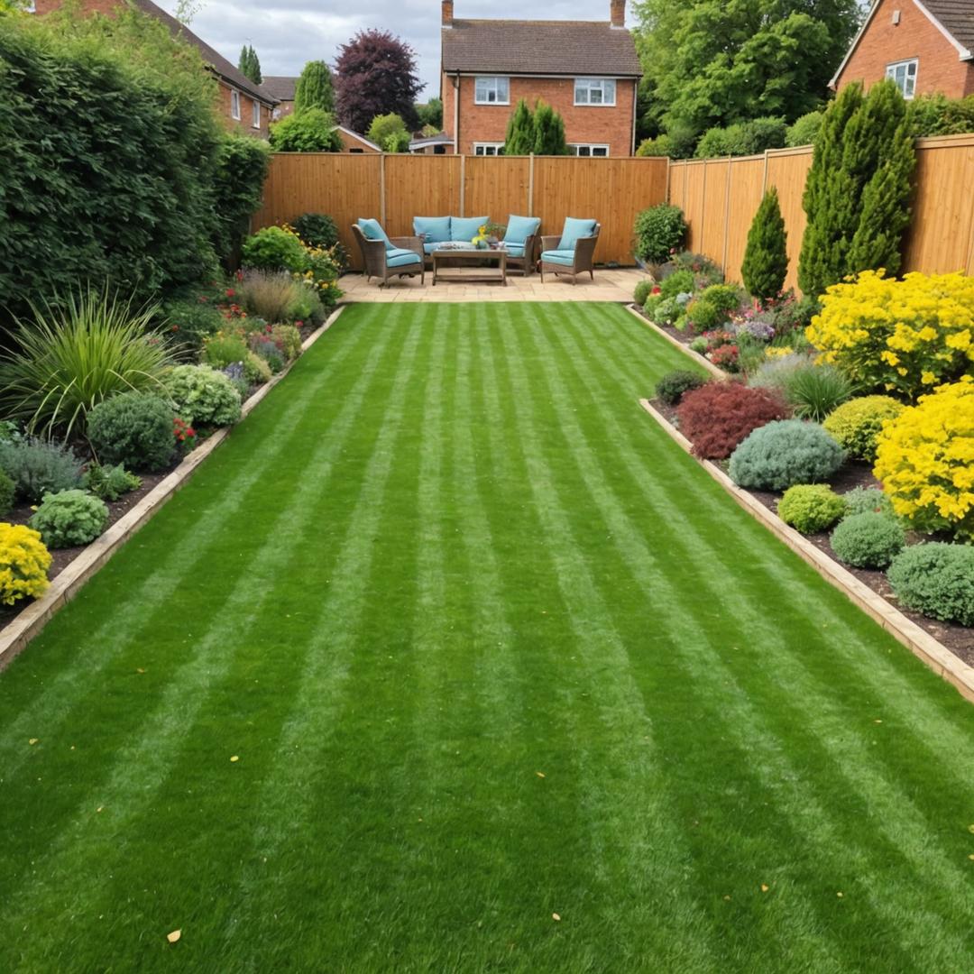 Beautiful garden with perfectly edged lawn