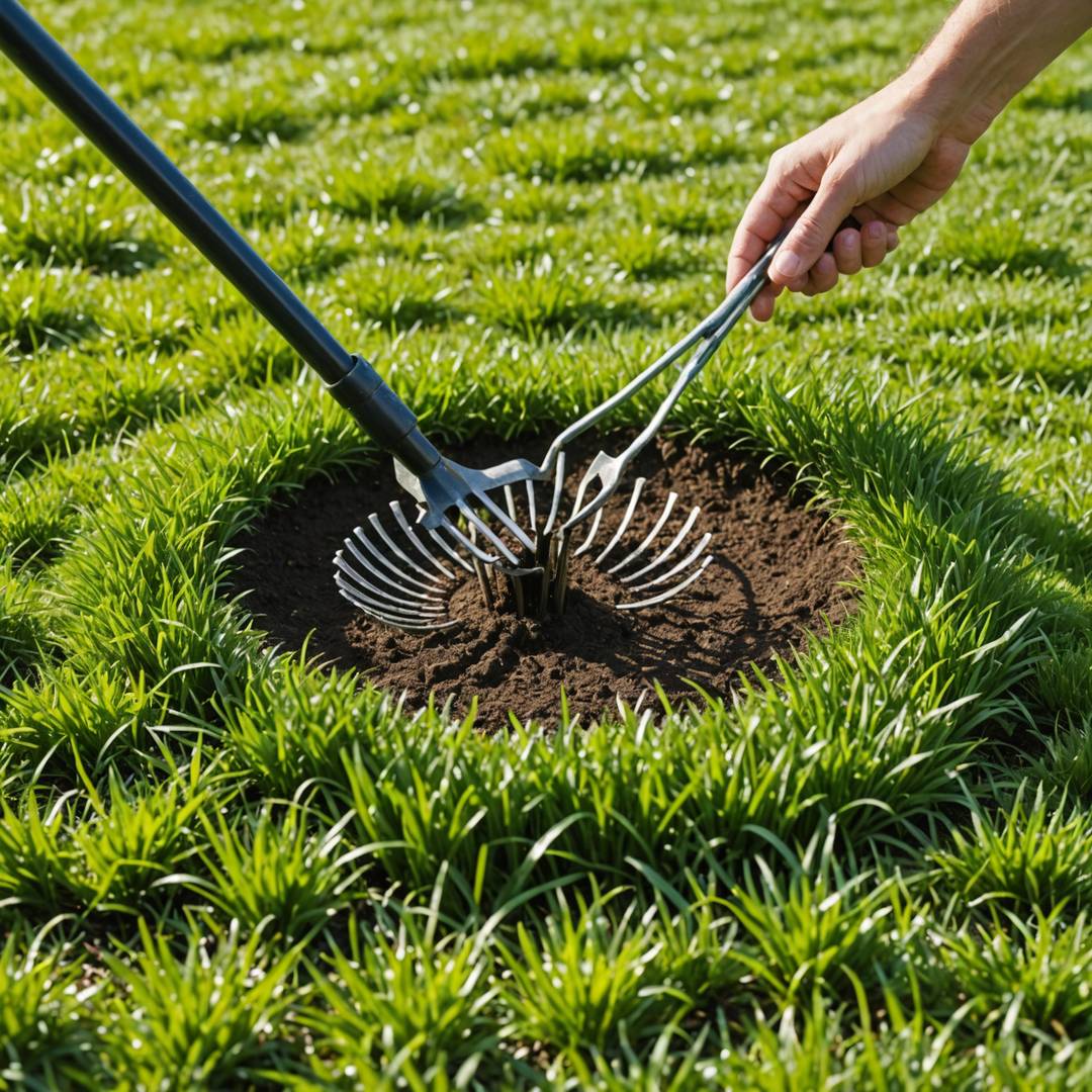 Aerating lawn to treat fairy ring