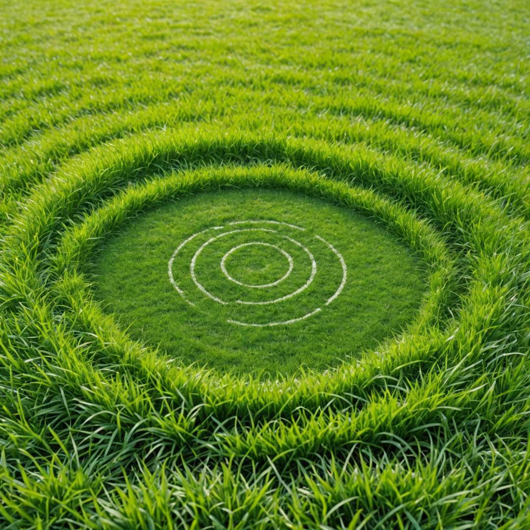 Fairy ring circle pattern visible on lawn