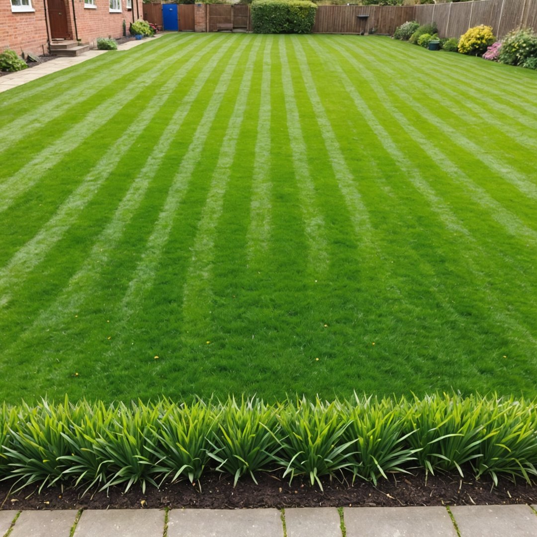 Neat lawn after first spring mow