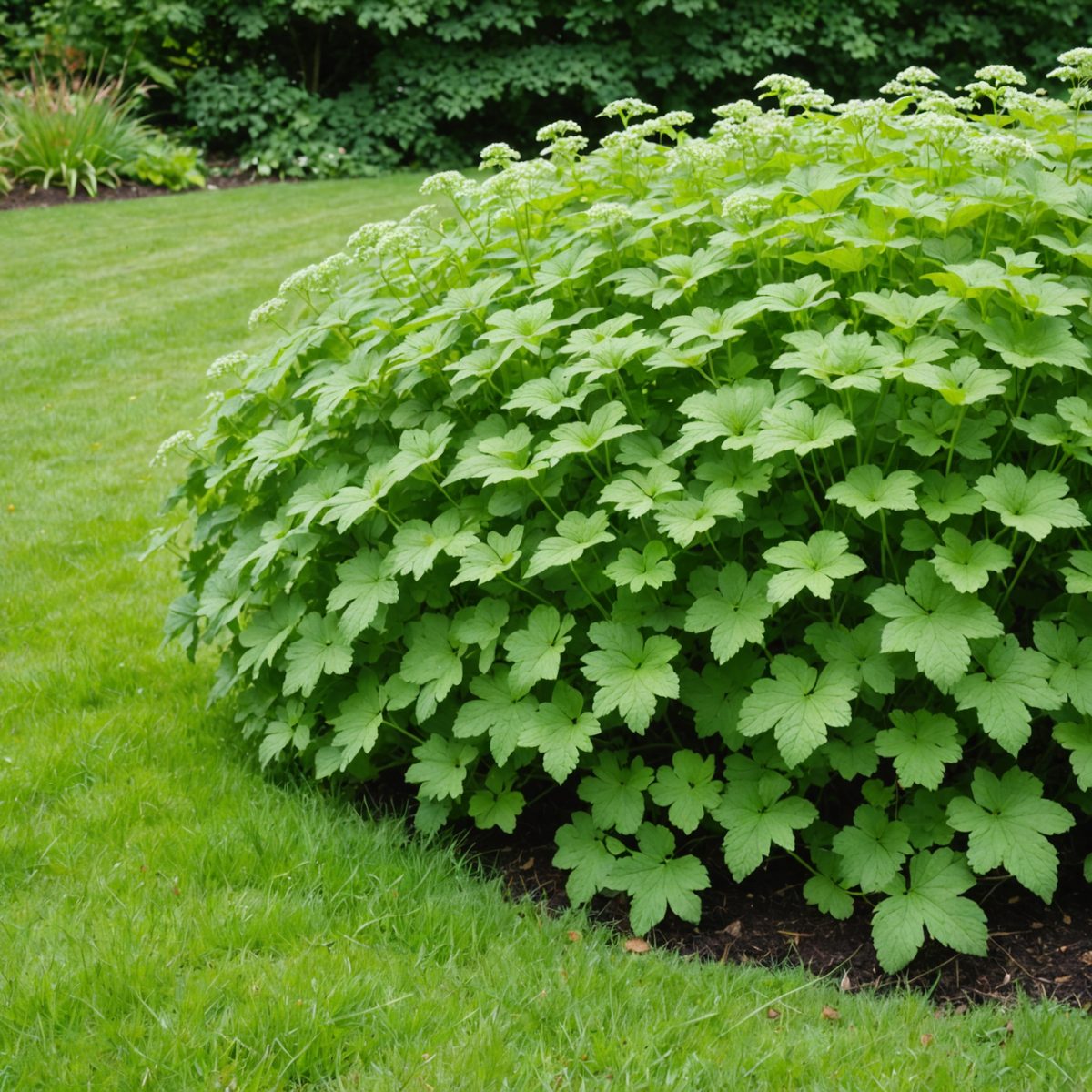 Ground elder invading lawn edge
