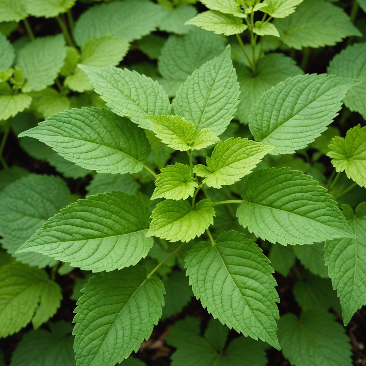 Close-up of ground elder distinctive bright green three-lobed toothed leaves
