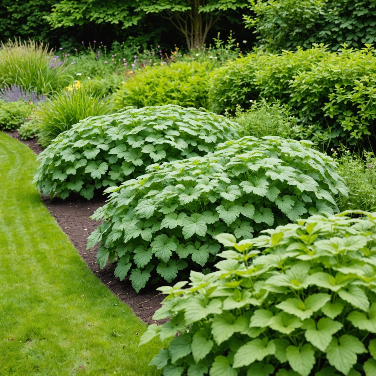 Ground elder spreading through garden border