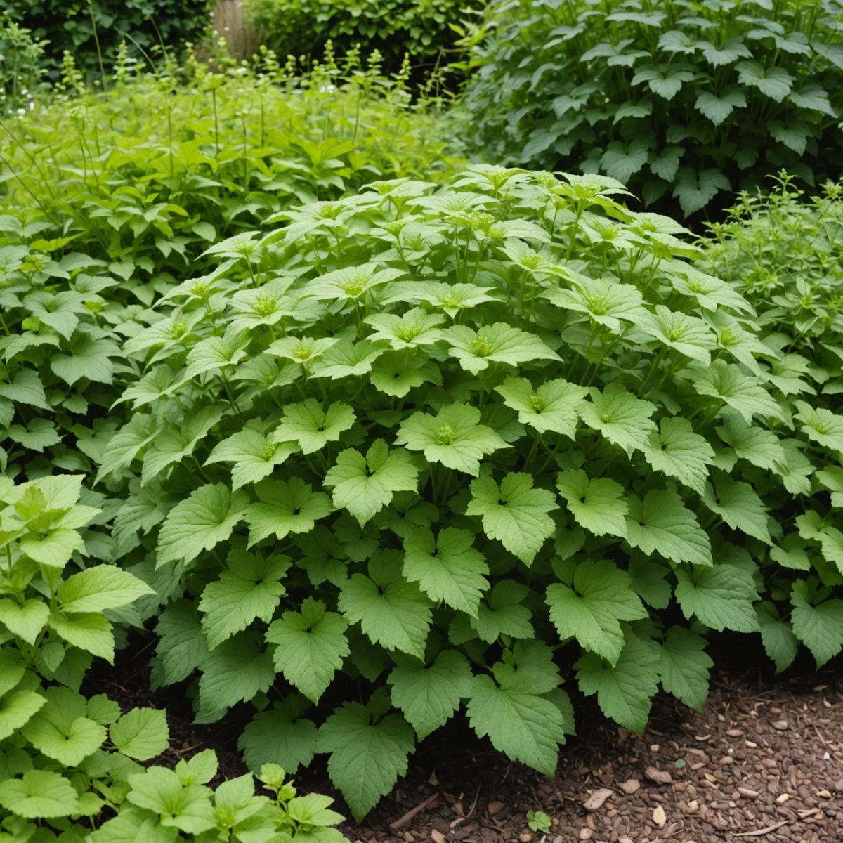 Ground elder spreading through garden border