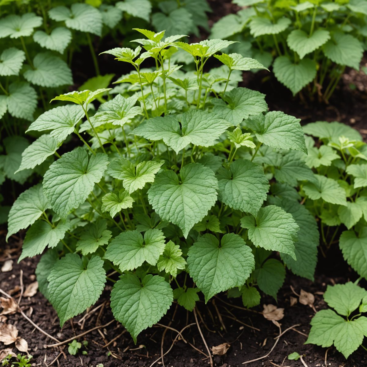 Ground elder showing scald damage