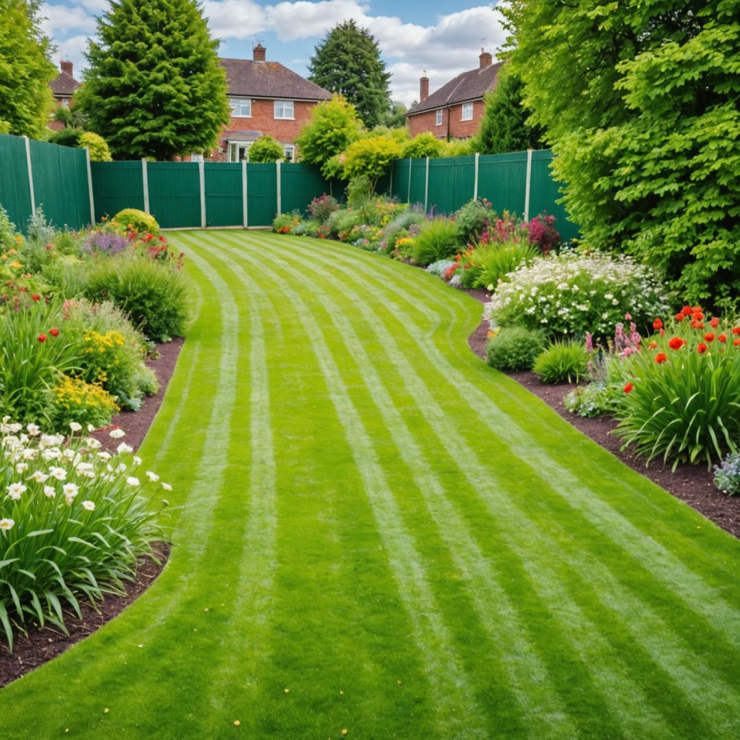Healthy thick green lawn after proper feeding regime