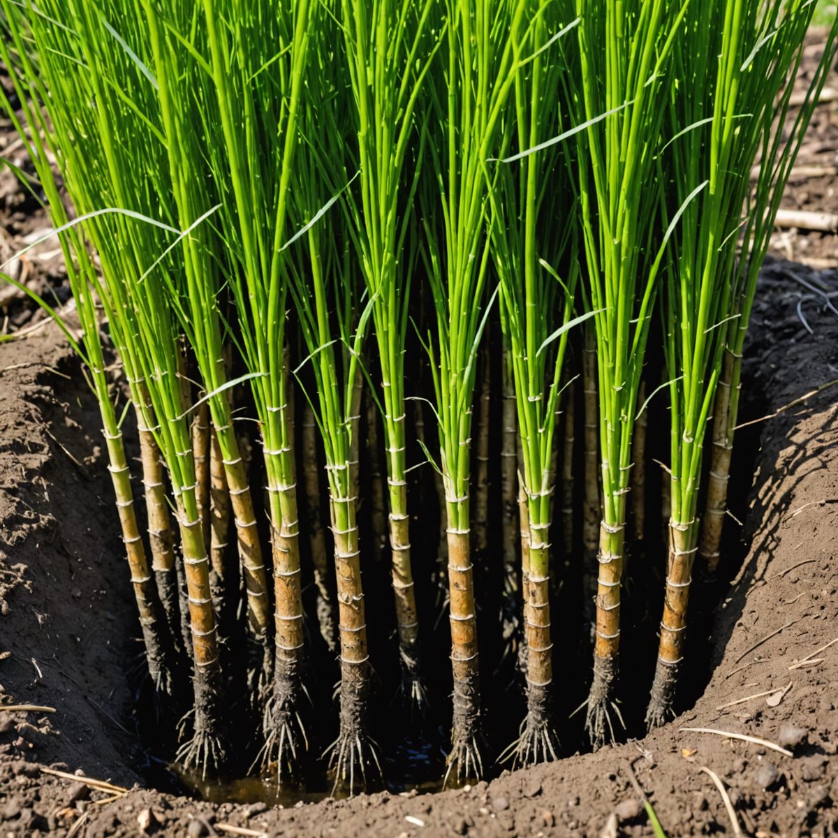 Horsetail deep rhizomes underground