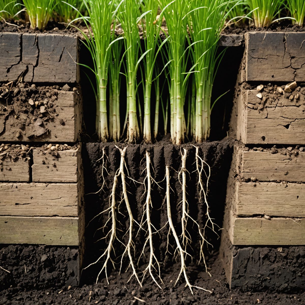 Horsetail deep underground roots