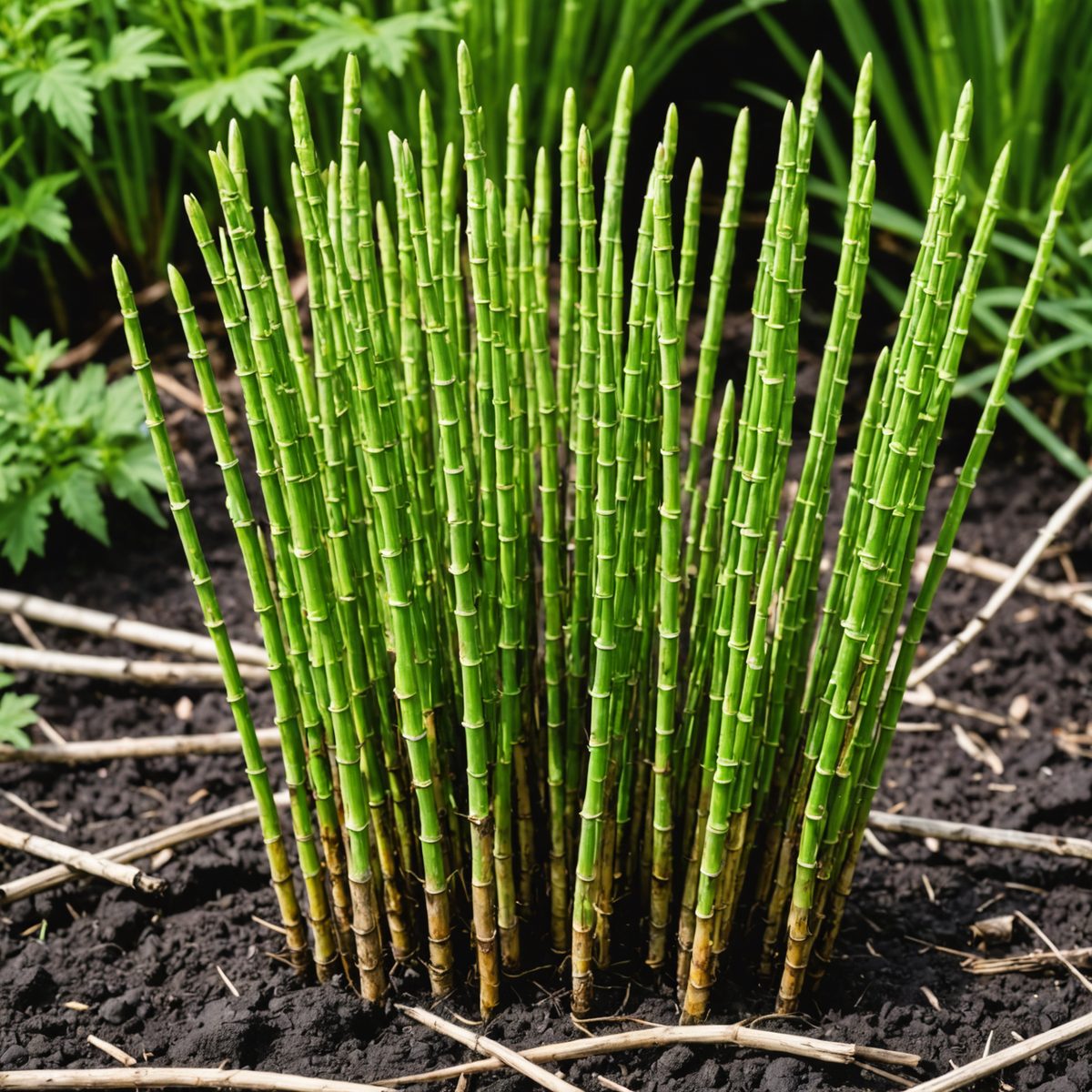 Horsetail heat damaged stems