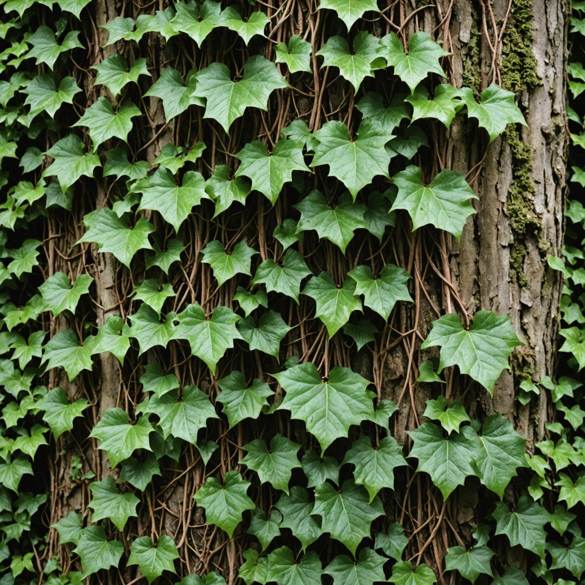 Thick woody ivy stems