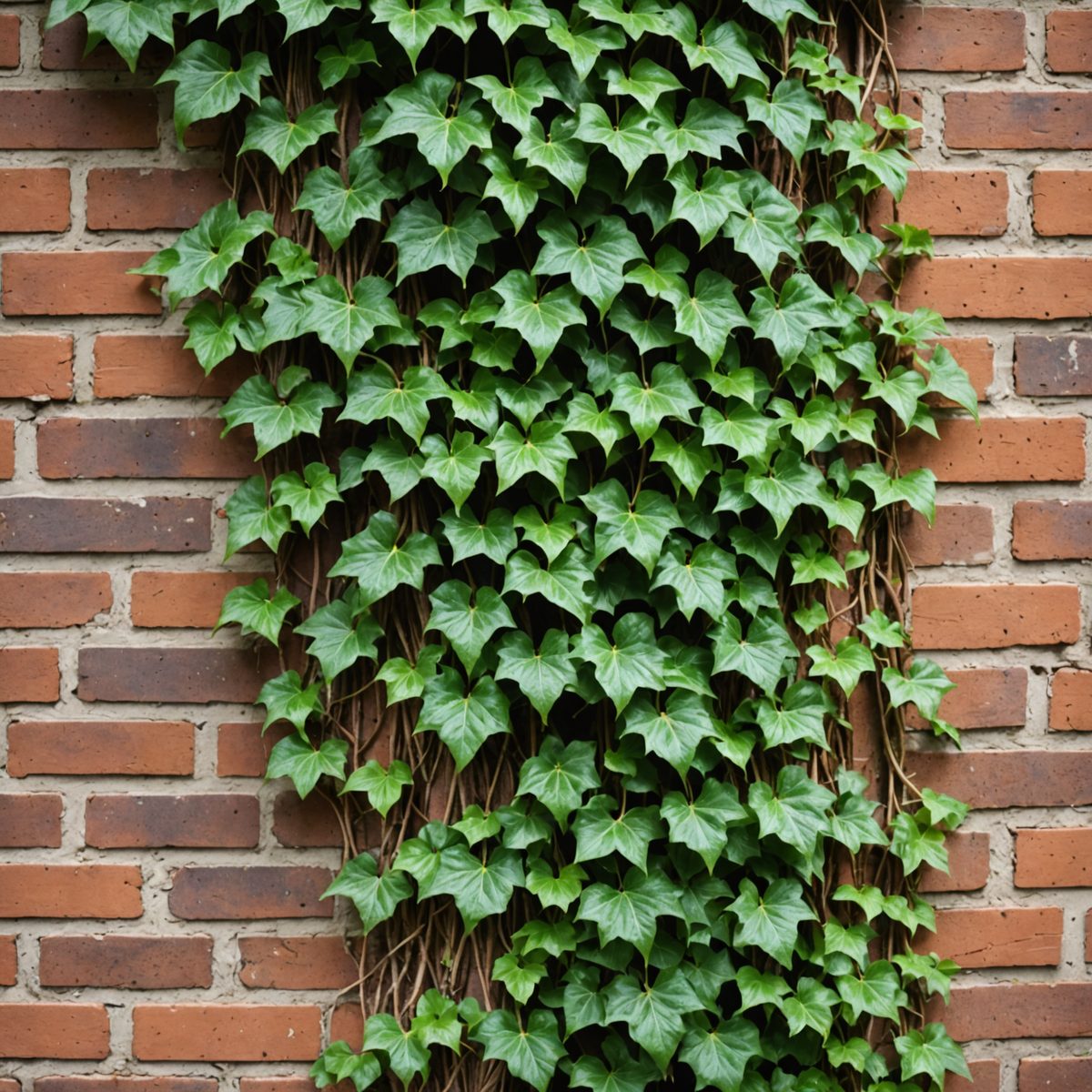 Woody ivy stems on wall