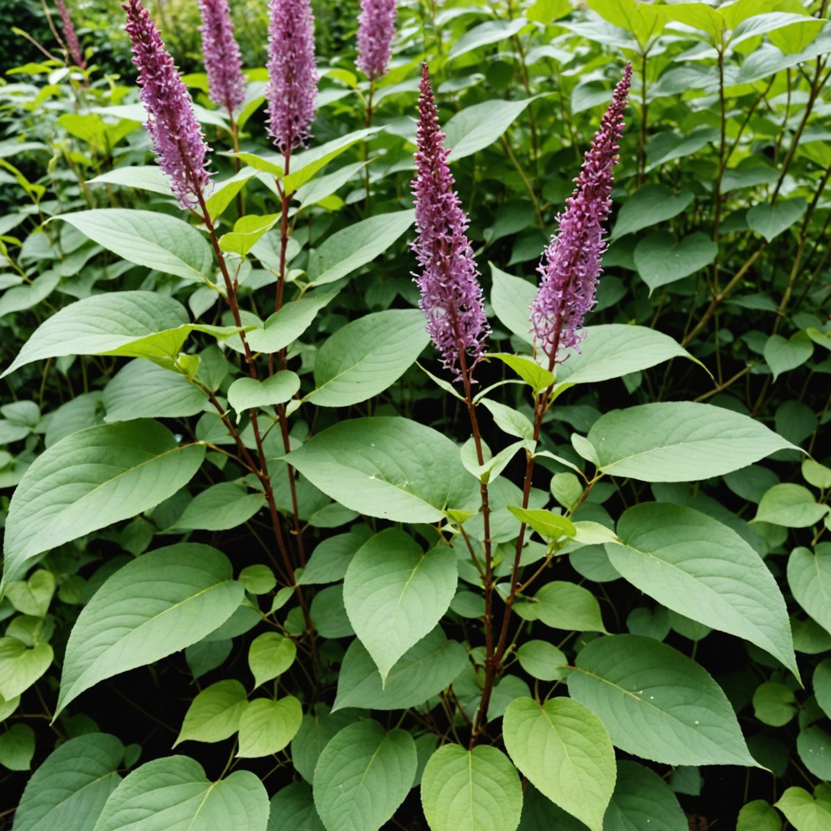 Japanese knotweed bamboo-like stems