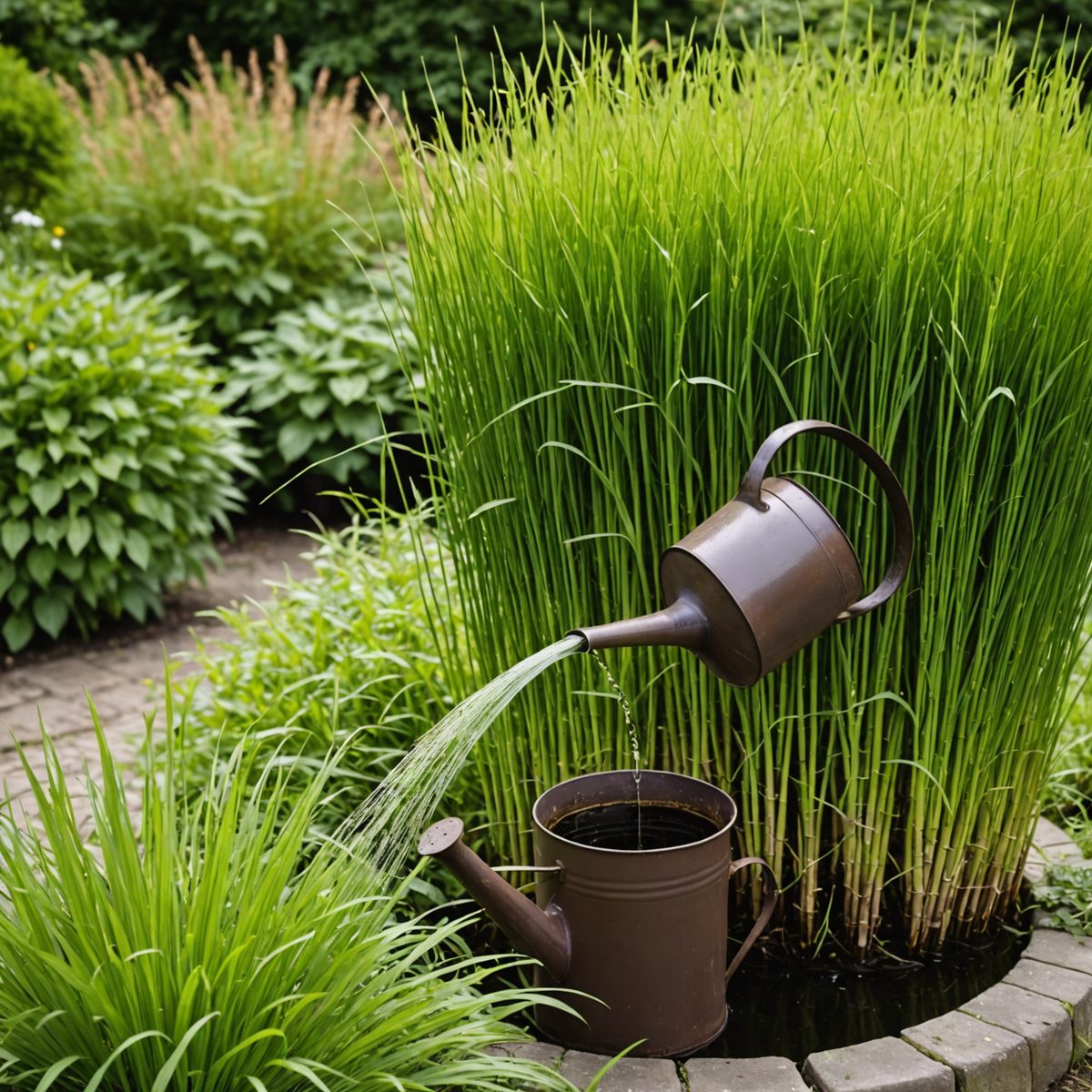 Pouring Jeyes Fluid on horsetail