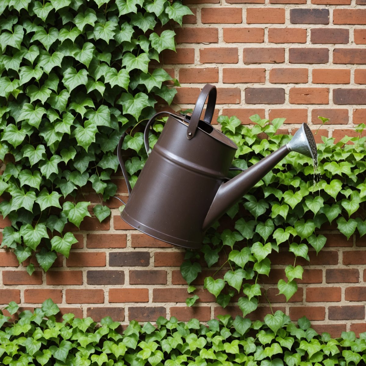 Applying Jeyes Fluid to ivy on wall