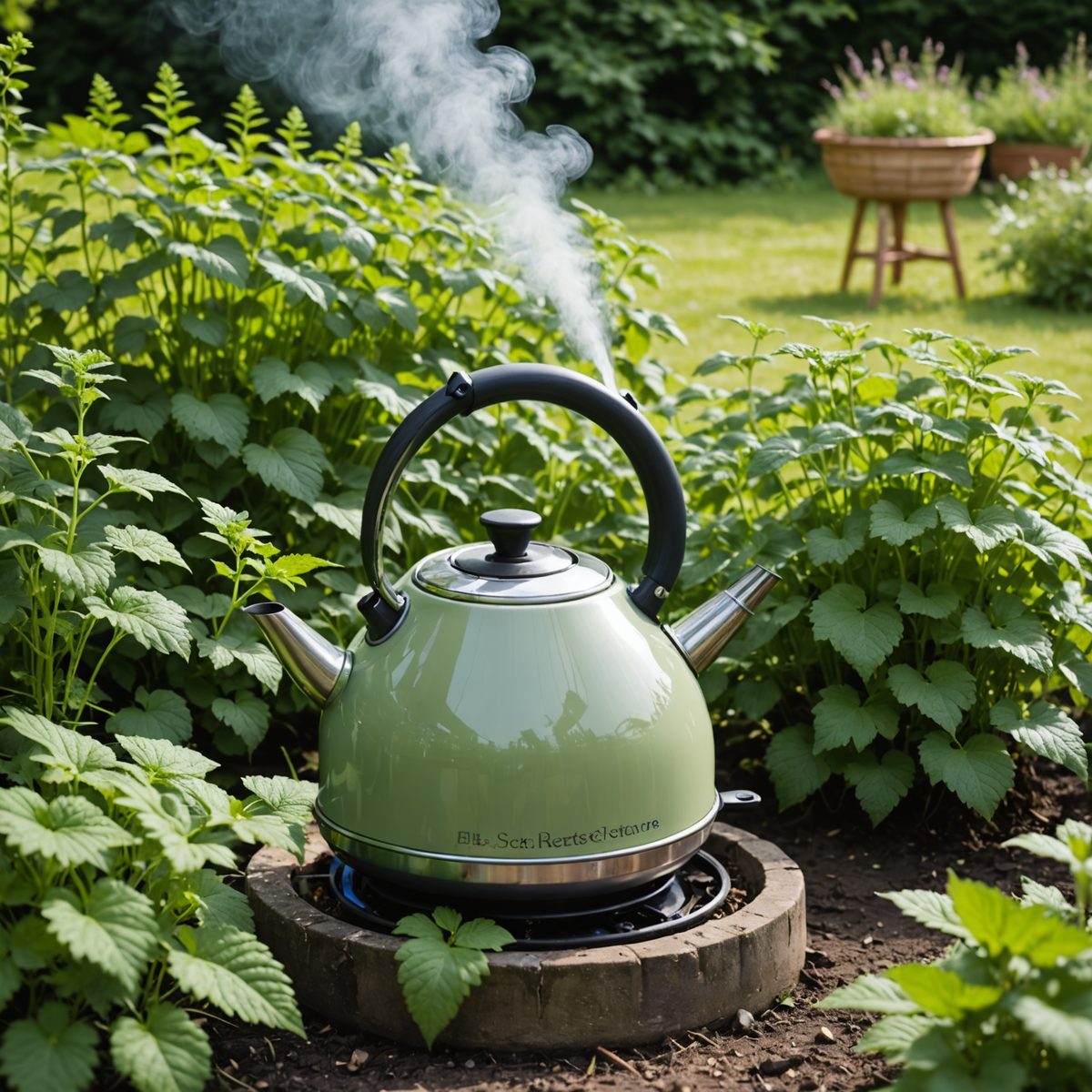 Pouring boiling water on ground elder