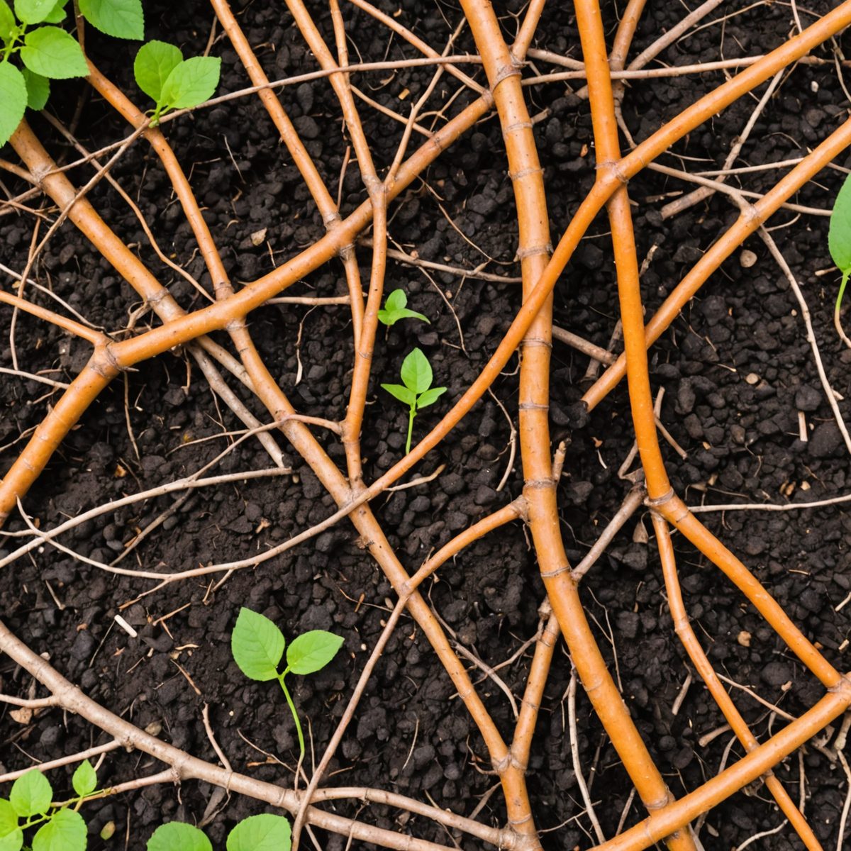 Japanese knotweed rhizome network