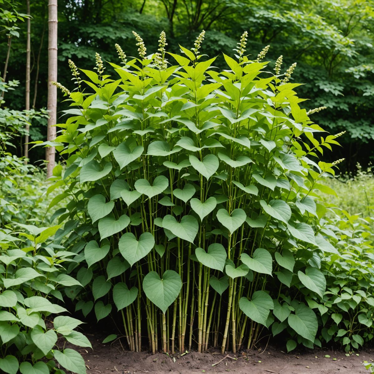 Tall dense stand of Japanese knotweed