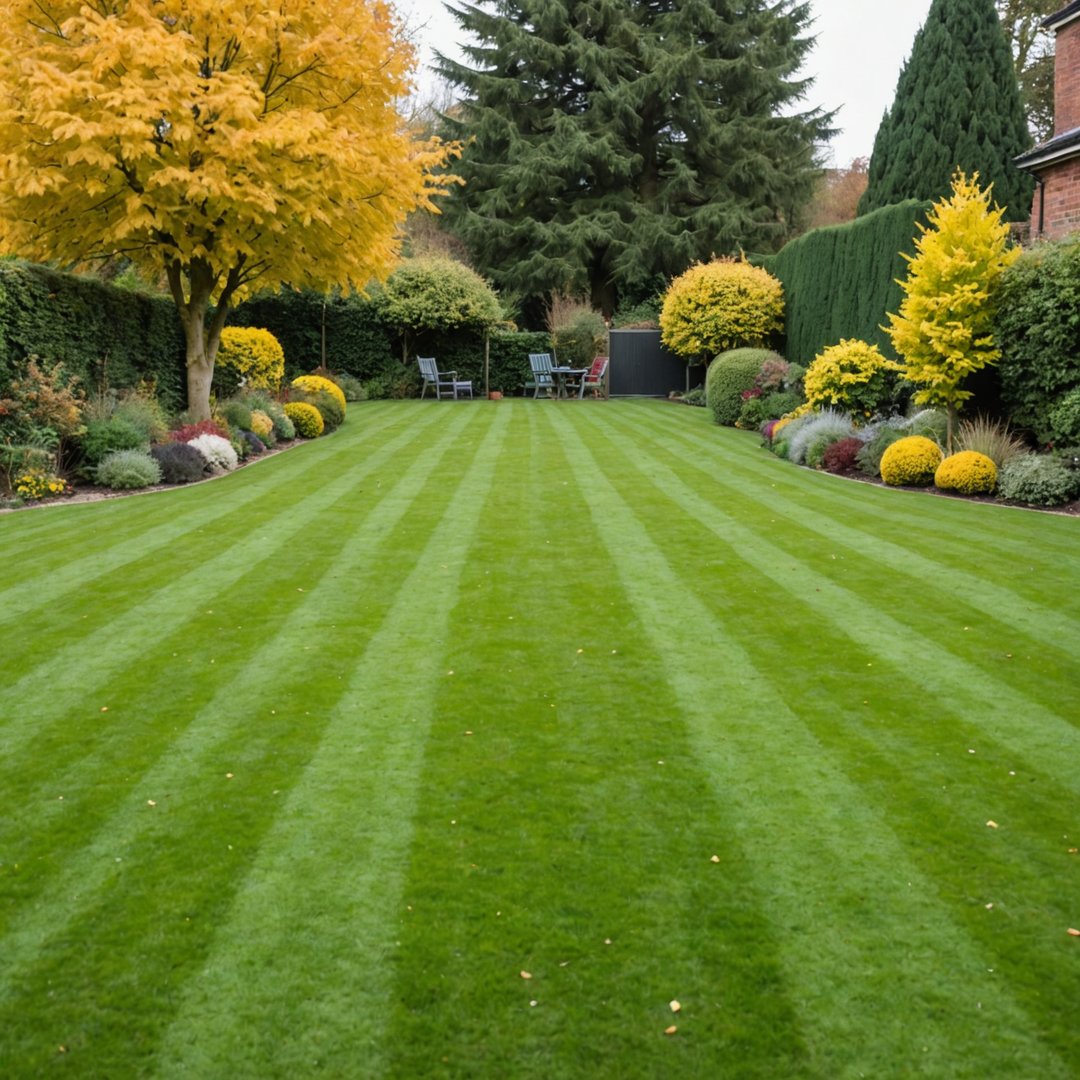 Tidy lawn ready for winter after final mow