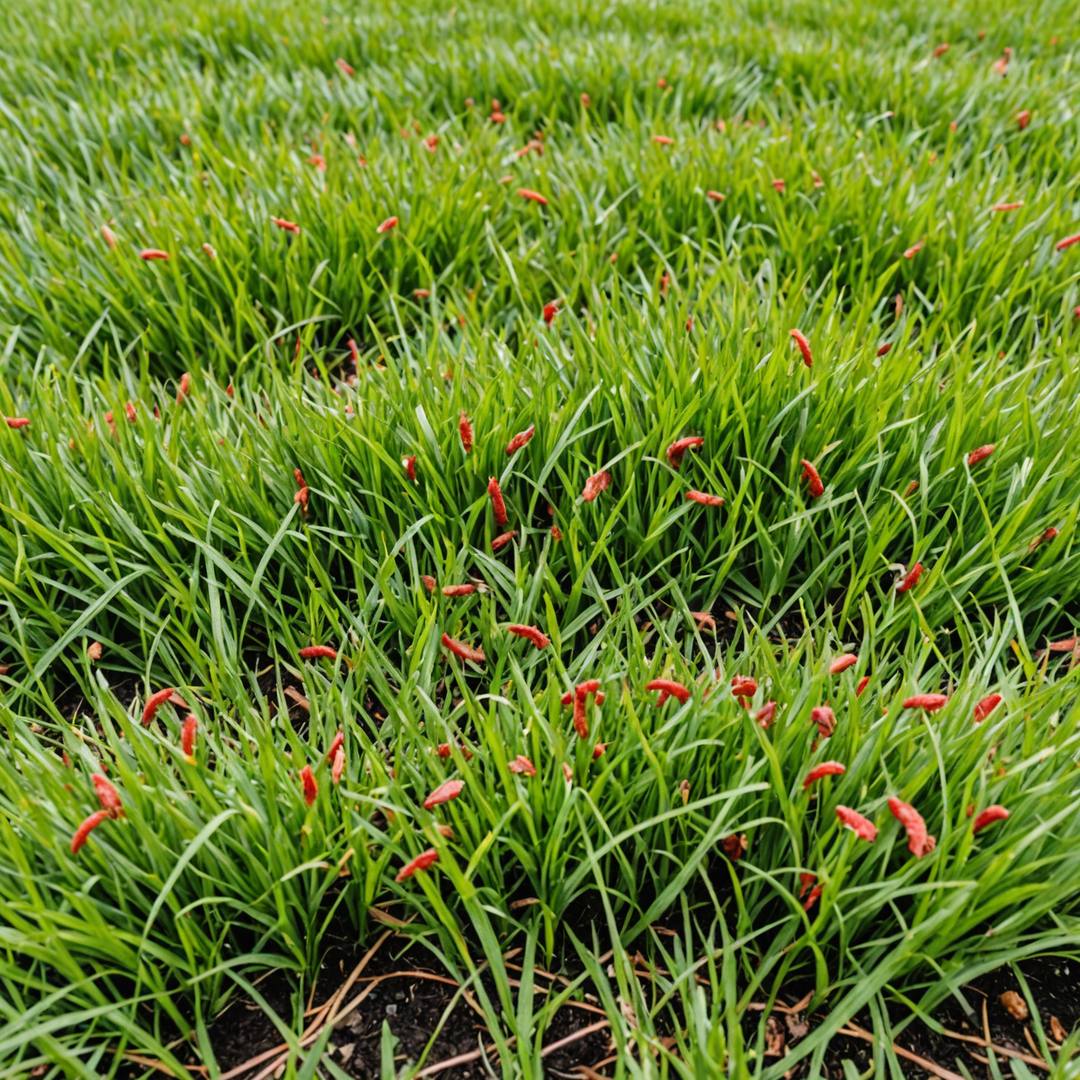Lawn showing circular brown patches from fungal disease