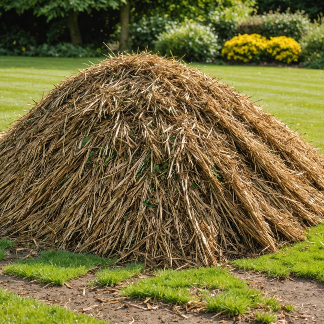 Pile of thatch debris after scarifying