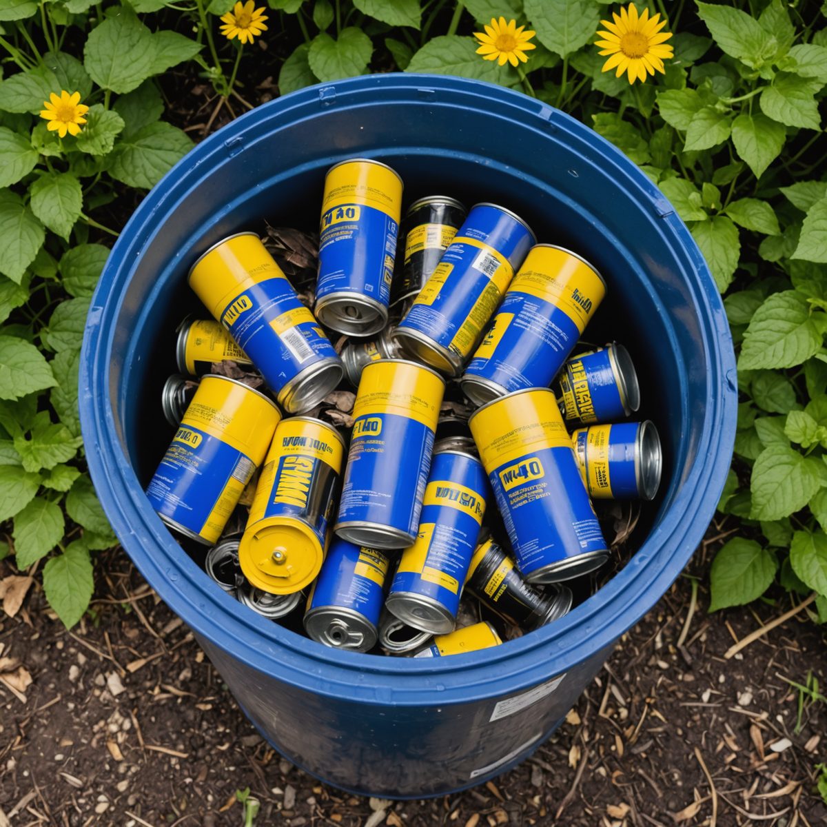 Wasted WD-40 cans