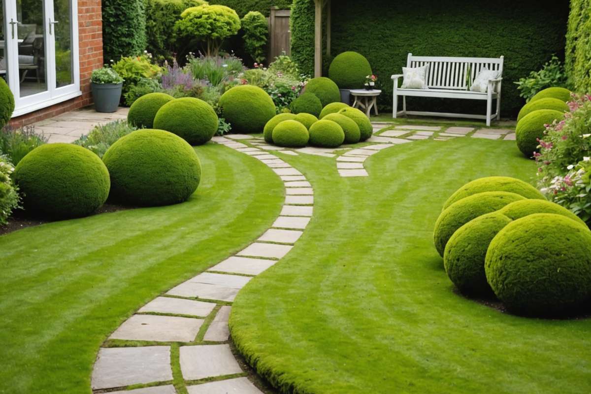 Well-maintained moss-free patio with good drainage and sunlight