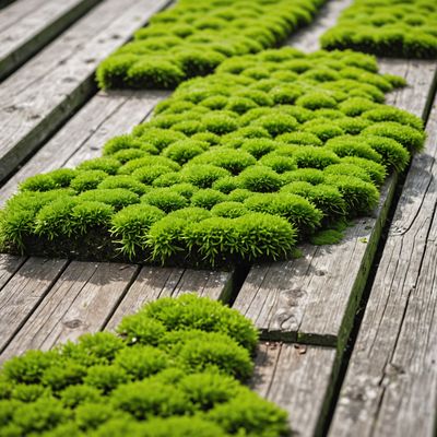 Moss on garden structures
