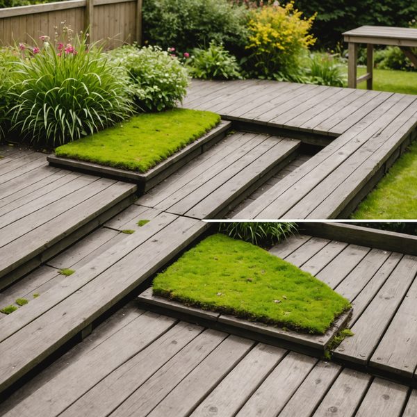 Cleaning moss from decking