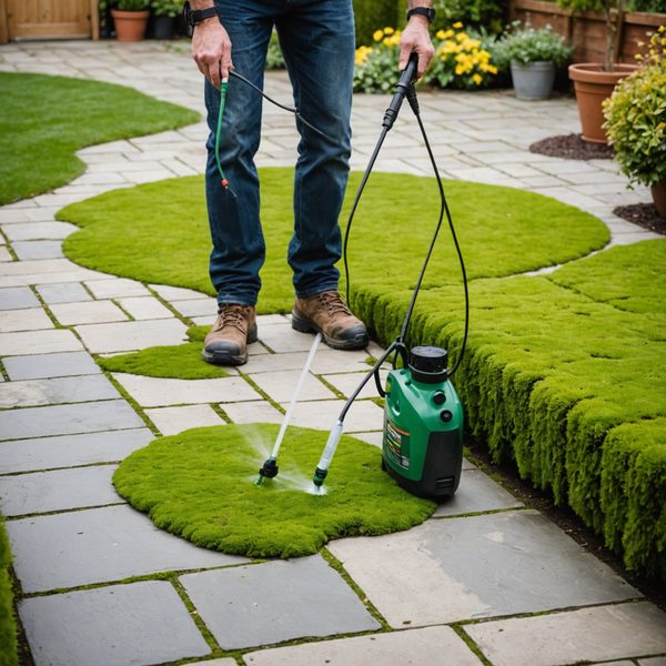 Treating moss on patio