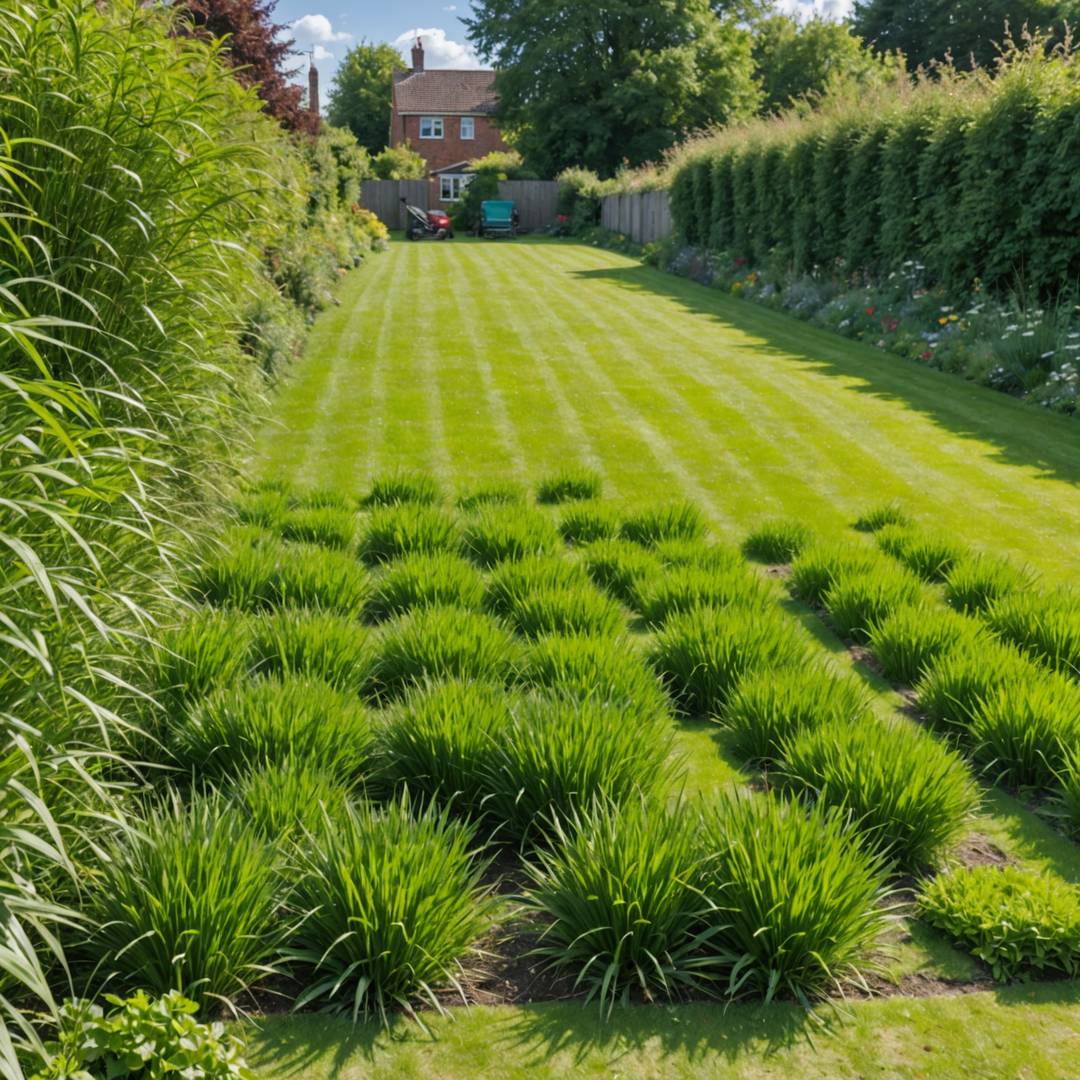 Overgrown lawn needing cut
