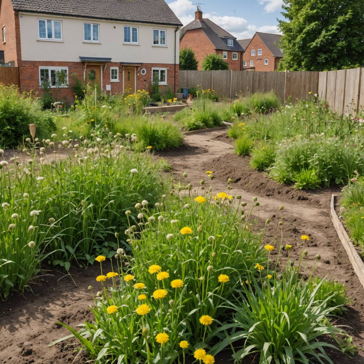 New build garden overrun with weeds