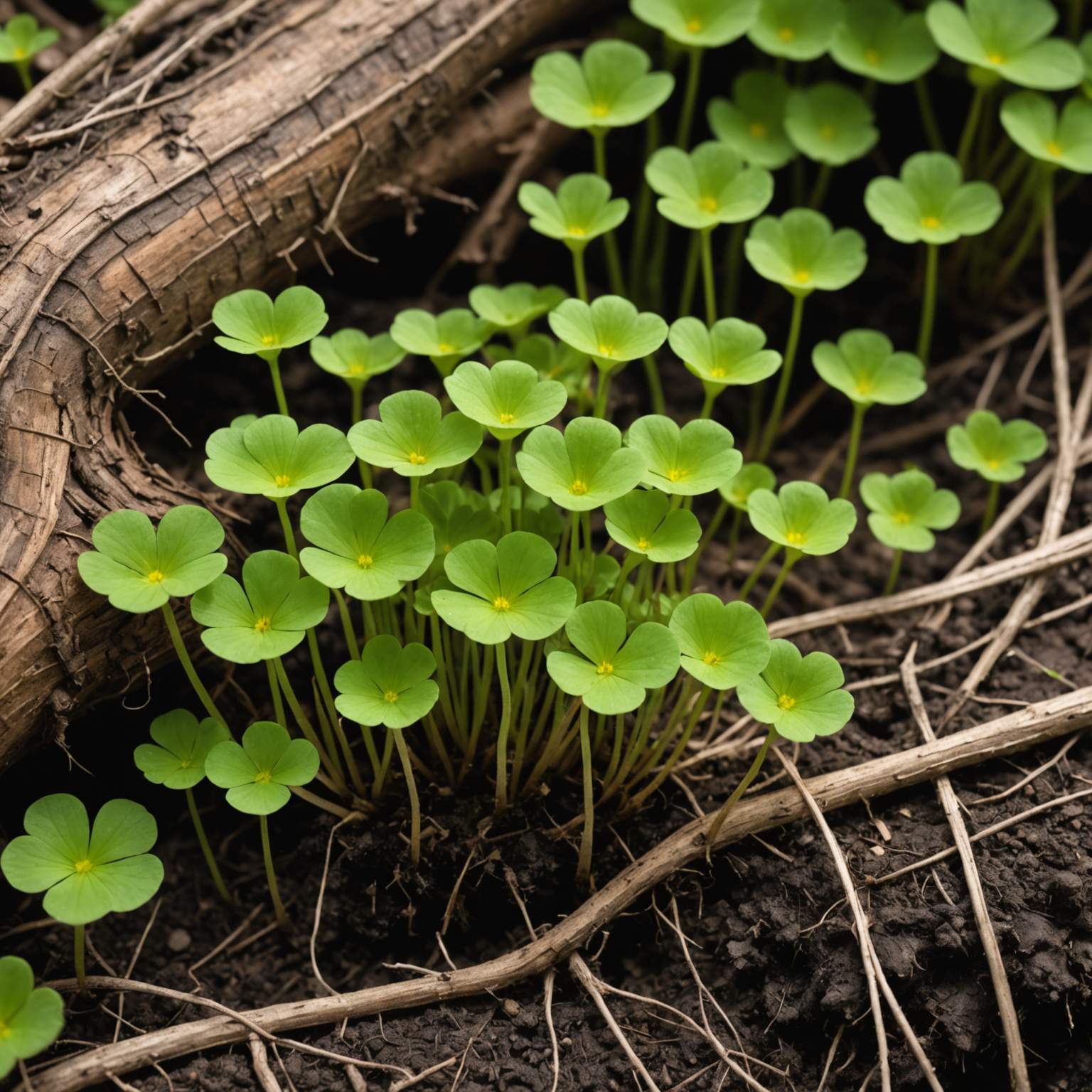 Oxalis roots with bulbils attached