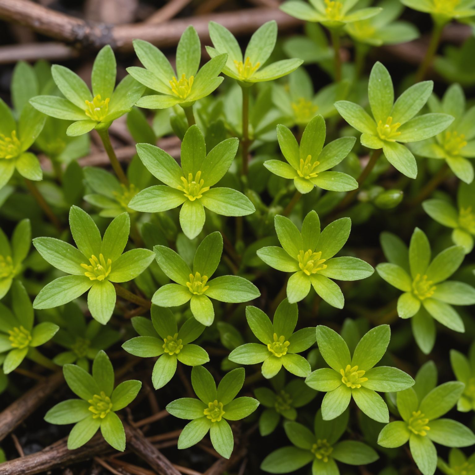 Pearlwort leaves close-up