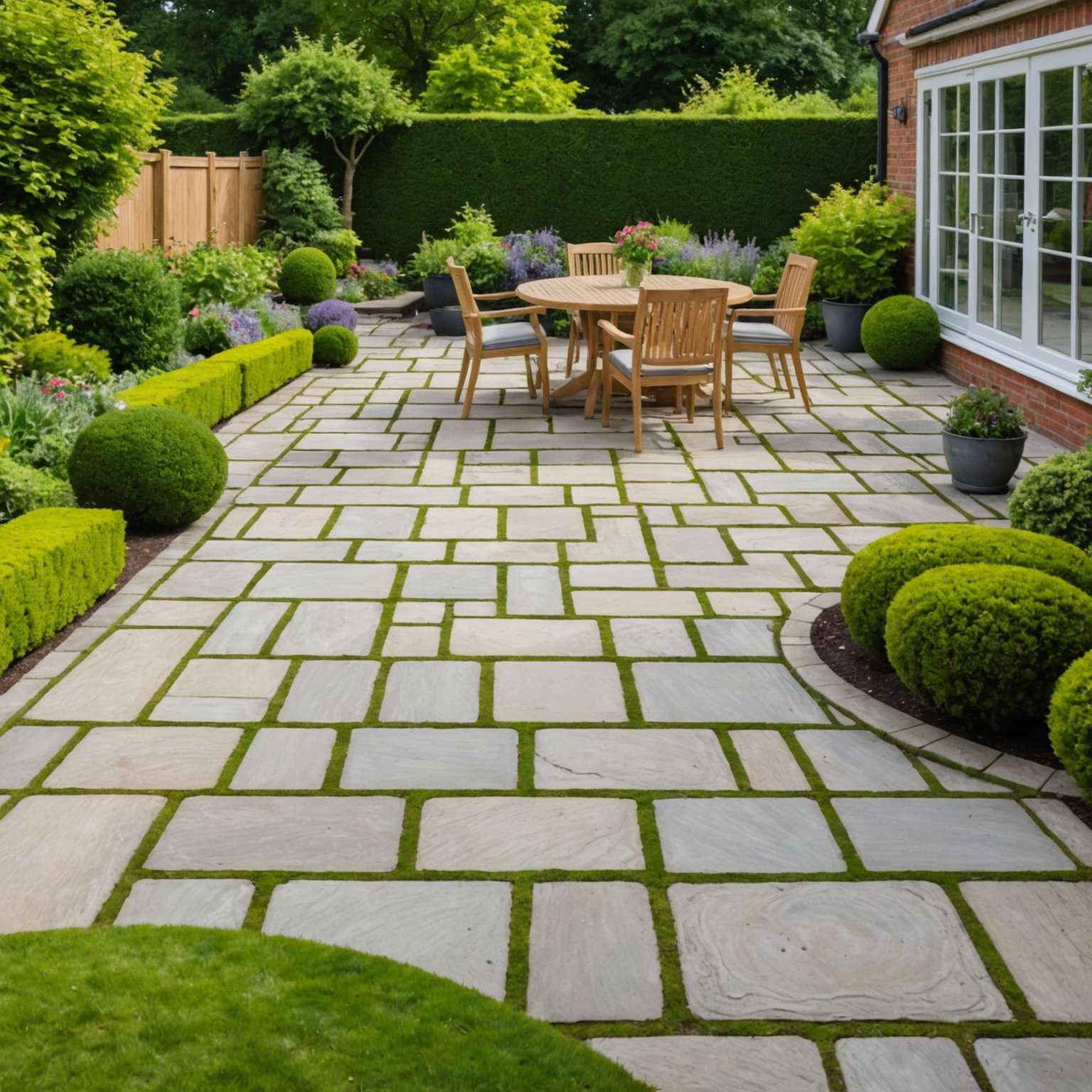Clean moss-free patio after proper treatment