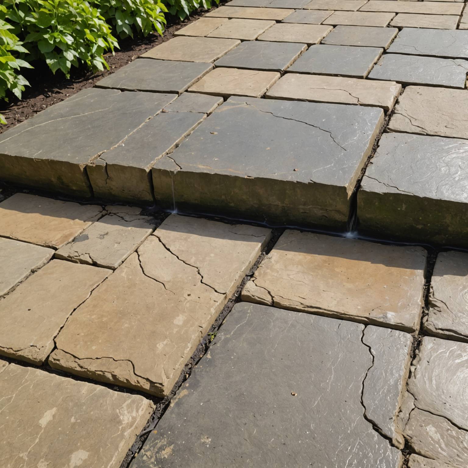 Stone paving damaged by pressure washing