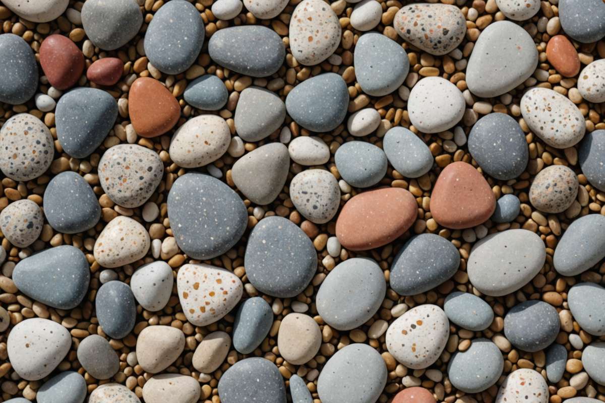 Close up of resin bound aggregate surface texture